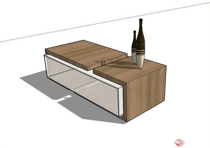 某现代简约风格办公室家具置物桌设计SU模型(3)