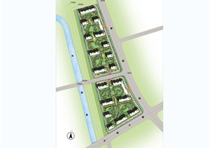 某现代高层住宅小区景观规划设计psd方案