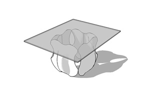 某现代风格玻璃桌设计SU(草图大师)模型
