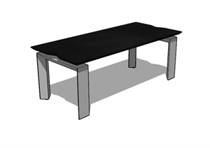 现代简约黑色桌子设计SU(草图大师)模型