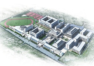 某新中式中学建筑规划方案设计（含文本，cad）