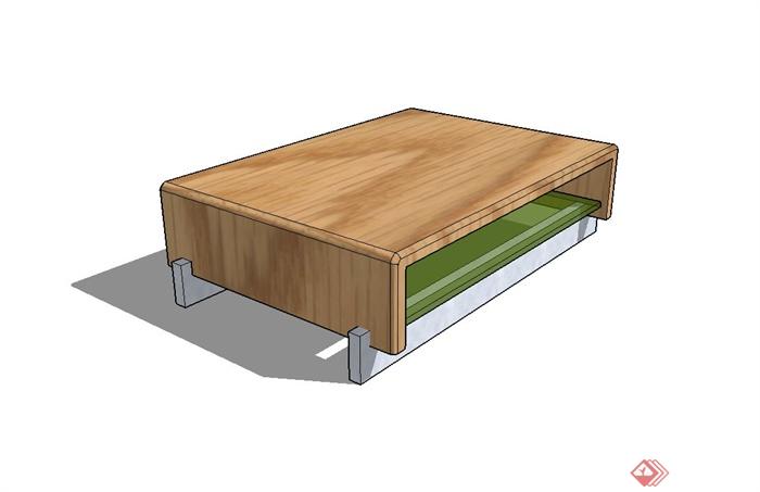 某现代风格办公室茶几设计SU模型(1)