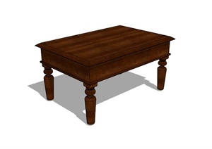 现代全木桌子设计SU(草图大师)模型