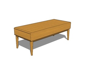 木制换鞋凳设计SU(草图大师)模型