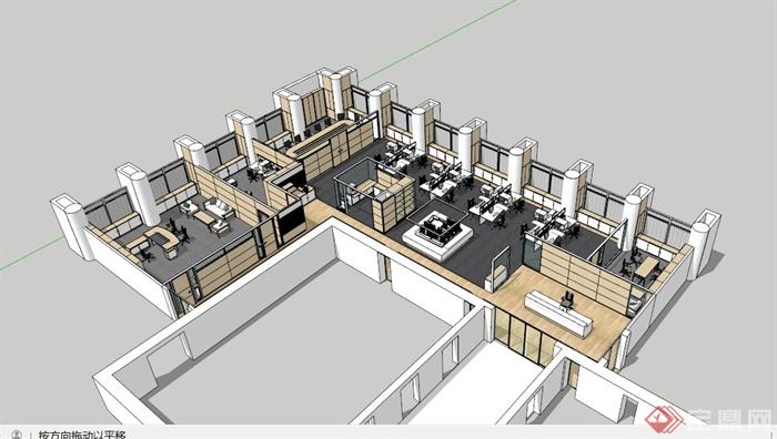 某公司办公空间设计SU模型(1)