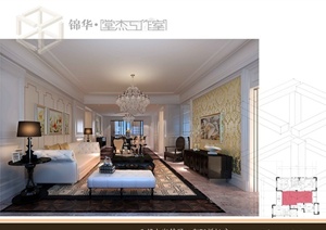 某美式风格室内住宅样板房设计jpg方案概念