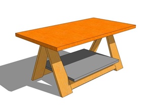 现代简约小木凳设计SU(草图大师)模型