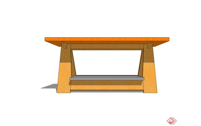 现代简约小木凳设计SU模型(3)