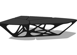 现代黑色时尚桌子设计SU(草图大师)模型