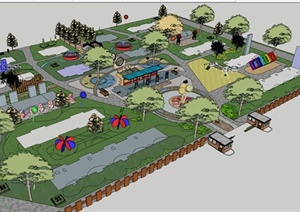 某小型休闲公园景观设计规划SU(草图大师)模型