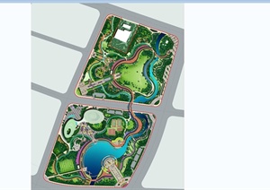 新疆某大型公园景观设计方案PS平面图