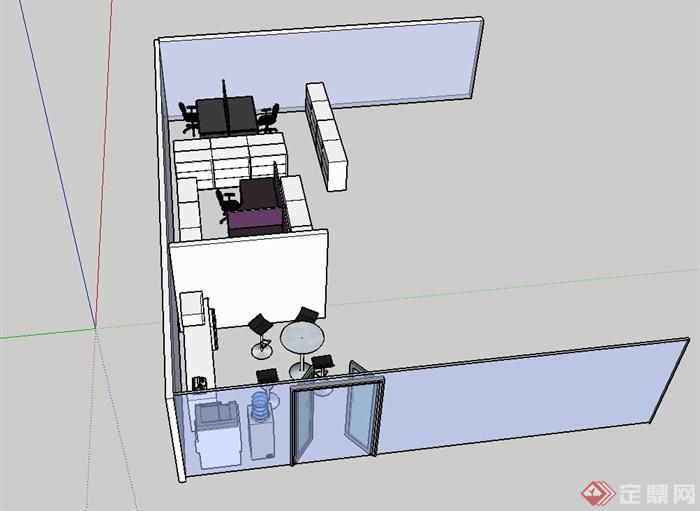 现代办公室家具桌椅设计SU模型(2)