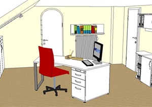 现代风格室内办公室装饰设计SU(草图大师)模型