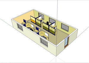 现代办公室设计SU(草图大师)模型