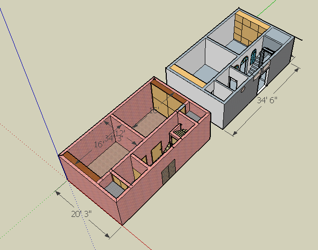 简单的住宅空间跃层式空间设计su模型
