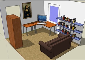 小型办公室家具合集SU(草图大师)模型