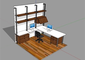 现代简约办公室家具设计SU(草图大师)模型