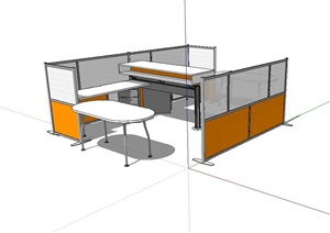 现代风格办公室家具设计SU(草图大师)模型
