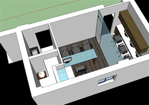 小型办公室家具设计合集SU(草图大师)模型