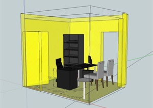 某现代详细室内办公室设计SU(草图大师)模型