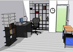 某现代精致办公室空间设计SU(草图大师)模型