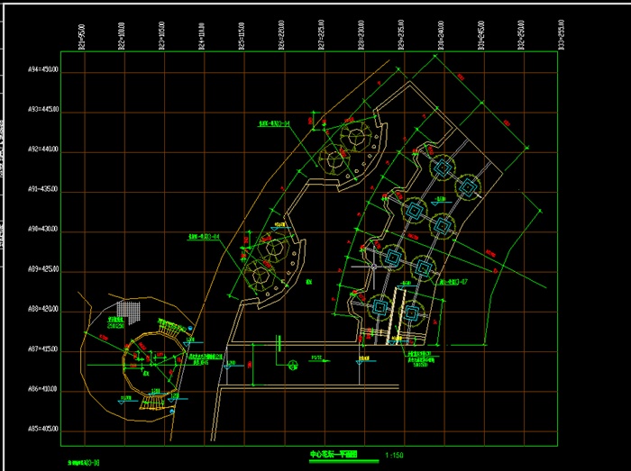 中心花坛景观设计CAD方案图