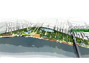 某现代风格滨江公园绿地规划设计ppt格式文本