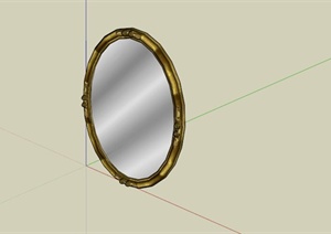 欧式金边镜子设计SU(草图大师)模型
