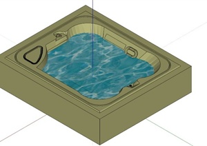 现代按摩浴缸设计SU(草图大师)模型素材