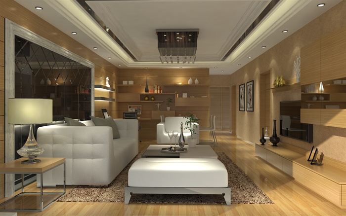 现代风格详细完整的家装项目设计(含CAD施工图 SU模型 效果图)