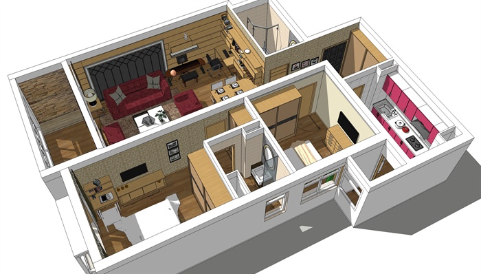 家装项目003-(含CAD施工图+SU模型+高效果图)(12)