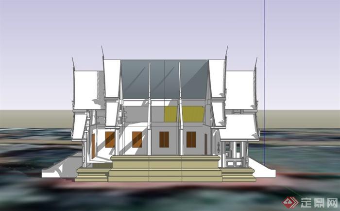 欧式独栋住宅建筑设计SU模型素材(3)