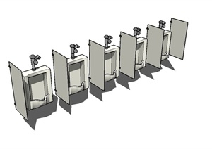 男士卫生间尿槽设计SU(草图大师)模型