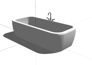 矩形简约浴缸设计SU(草图大师)模型素材
