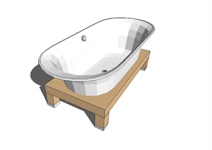 现代风格卫浴浴缸设计SU(草图大师)模型
