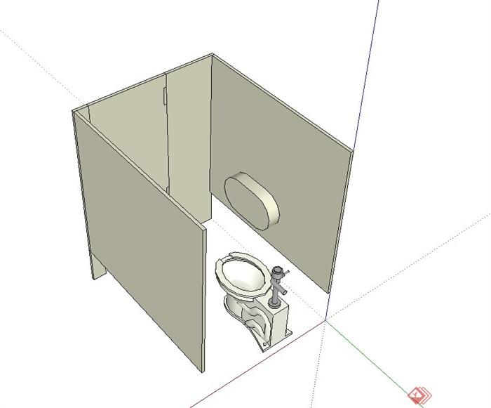 现代风格简单卫生间设计su模型(2)