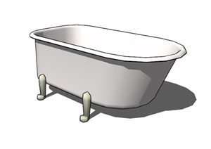 现代椭圆浴缸设计SU(草图大师)模型素材