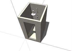 现代风格室内浴室设计SU(草图大师)模型