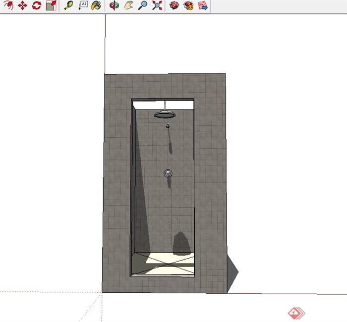 现代风格室内浴室设计su模型(3)