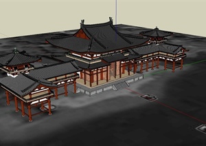某古典中式古城建筑设计SU(草图大师)模型