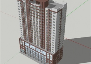 现代风格商住宅楼精细模型建筑设计SU(草图大师)模型