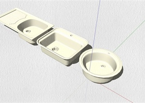 卫浴家具洗手盆组合设计SU(草图大师)模型素材
