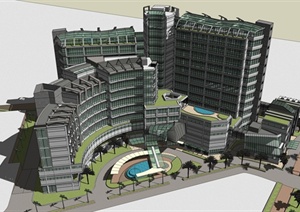 菲律宾现代产科医院建筑设计SU(草图大师)模型
