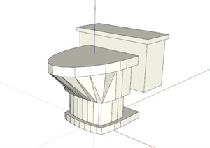 卫浴家具现代马桶设计SU(草图大师)模型素材