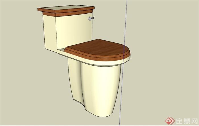 木材拼接马桶设计SU模型素材(1)