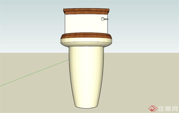 木材拼接马桶设计SU模型素材(3)