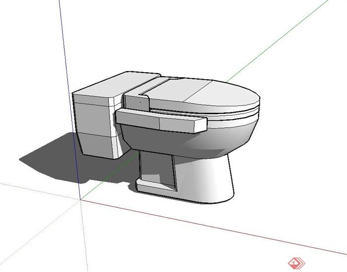 现代卫生间马桶设计su模型(1)