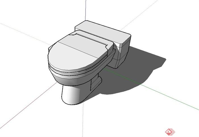 现代卫生间马桶设计su模型(2)