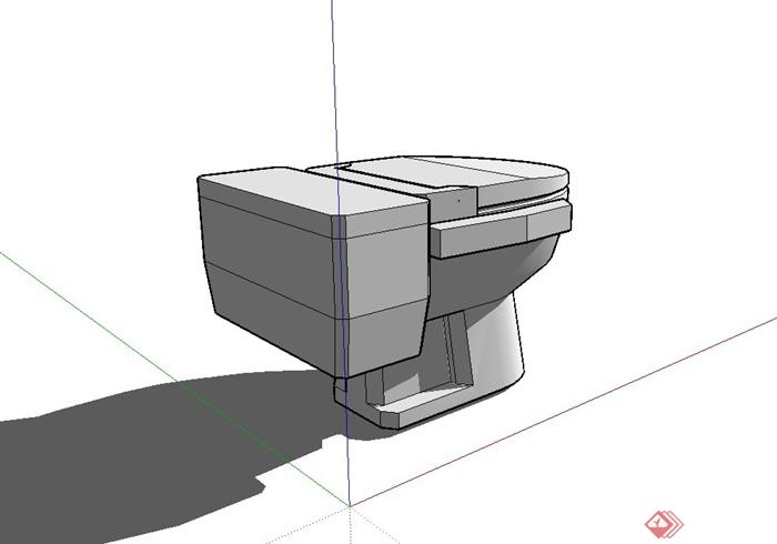 现代卫生间马桶设计su模型(3)