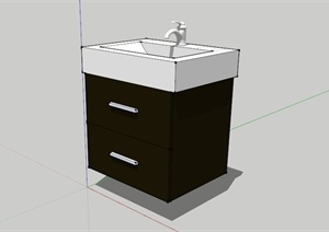 卫生间洗手池柜子组合SU(草图大师)模型